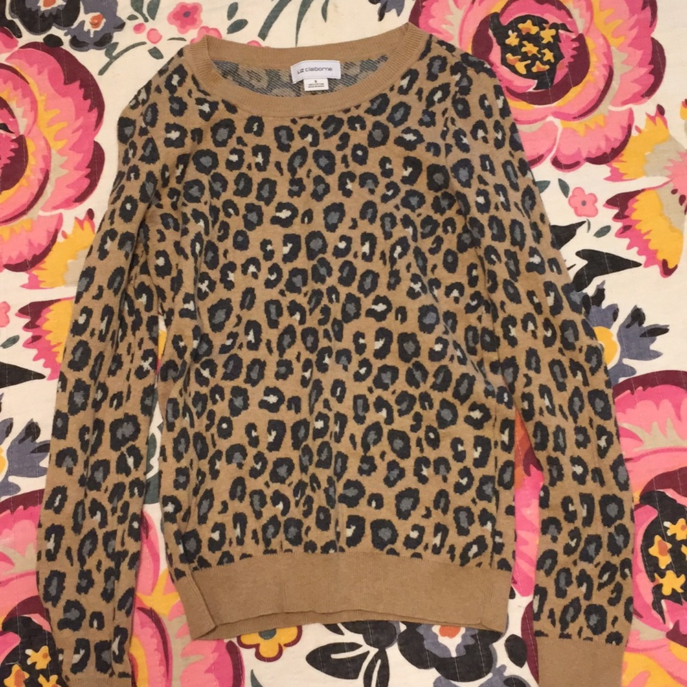 Liz Claiborne cheetah print sweater